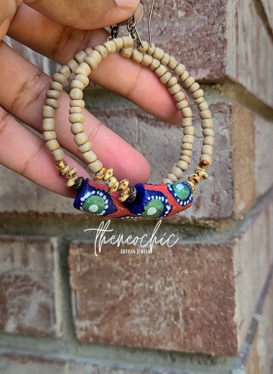 "Trade Bae" Beaded Hoop Earrings