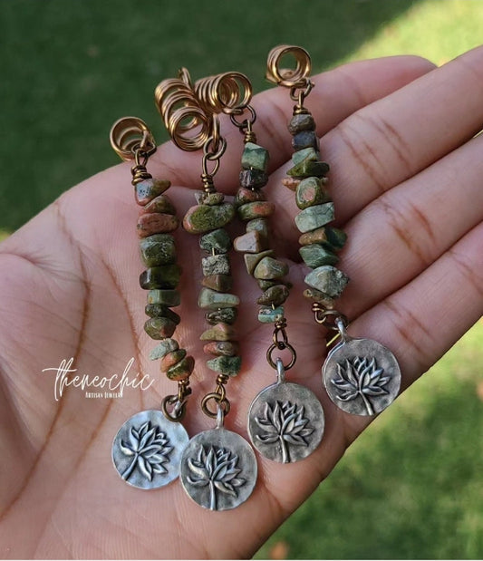 Unakite Lotus Loc Jewelry Piece